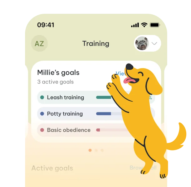Progress screen tracking Millie's goals as her skills grow.